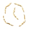 Rack Plating Brass Clear Cubic Zirconia Connector Charms, Cadmium Free & Lead Free & Nickle Free, Real 18K Gold Plated, 10x40x2mm, Hole: 0.9mm