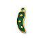 304 Stainless Steel Enamel Charms, Ion Plating(IP), Golden, Pea, 13.5x4.5x1.5mm, Hole: 1.5mm
