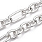 Aluminum Figaro Chain, Unwelded, Platinum, 36.5x17x4mm, Small Oval: 21.8x17x4mm