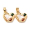 Brass Micro Pave Cubic Zirconia Pendants, Cadmium Free & Nickel Free & Lead Free, with Shell, Heart, Real 18K Gold Plated, 16x14x3mm, Hole: 5x2mm