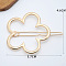 Alloy Geometric Hair Barrettes, Frog Buckle Hairpin for Women, Girls, Flower, Golden, 57x46mm