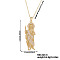 Shiny Brass Clear Cubic Zirconia Religion Saint Jude Pendant Necklaces for Christmas and Birthday Parties, Golden, Clear, 15.75 inch(40cm)