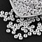 Acrylic Beads, with Horizontal Hole, Letter, Flat Round, Letter.L, 7x4mm, Hole: 1mm, about 3500pcs/500g