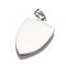 Tarnish Resistant 304 Stainless Steel Pendants, Shield, Stainless Steel Color, 30x17.5x1mm, Hole: 3x5mm
