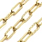 Ion Plating(IP) 304 Stainless Steel Oval Link Chains, Unwelded, with Spool, Polished, Real 18K Gold Plated, 15.5x7.5x1.5mm & 17x7x1.5mm