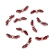 Rose Gold Plated Alloy Beads, with Enamel, Wing, Red, 7x22x4mm, Hole: 1.5mm