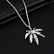 Alloy Pendant 201 Stainless Steel  Chain Necklaces for Men, Stainless Steel Color, Leaf, 27.56 inch(70cm)