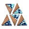Resin and Walnut Pendants, Triangle, Pale Turquoise, 36.5x30.5x2.5mm, Hole: 2mm