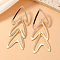 Iron Irregular Stud Earrings, Golden, Hammered Textured, Fish, 80x30mm