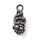 316 Surgical Stainless Steel Pendants, Praying Hands with Snake & Skull Charm, Antique Silver, 45.5x17.5x16mm, Hole: 5.5x7.5mm
