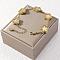 Alloy Micro Pave Clear Cubic Zirconia Link Bracelets for Women, Star, Real 18K Gold Plated, Inner Diameter: 8-5/8 inch(22cm)
