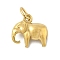 304 Stainless Steel Charms, with Jump Ring, Golden, Elephant, 12x13x6.5mm, Hole: 4.3mm