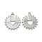 Non-Tarnish 304 Stainless Steel Pendant, Flat Round Charm, Stainless Steel Color, 27x23.5x1.5mm, Hole: 1.6mm