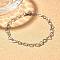 Tarnish Resistant 304 Stailess Steel Heart Link Bracelets, with Lobster Claw Clasps, Stainless Steel Color, 7-7/8 inch(200mm)