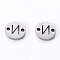 Tarnish Resistant 201 Stainless Steel Links, Laser Cut, Flat Round with Letter, Letter.N, 6x6x1mm, Hole: 0.8mm