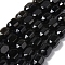 Natural Golden Sheen Obsidian Beads Strands, Faceted, Oval, 13.5~14.5x9~10.5mm, Hole: 0.7~0.8mm, about 28pcs/strand, 15.39~15.43 inch(39.1~39.2cm)