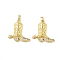 Brass Micro Pave Cubic Zirconia Pendants, Cadmium Free & Lead Free, Boots Charms, Real 18K Gold Plated, 24x23x4mm, Hole: 4.5x2.5mm