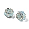 Acrylic Rhinestone Rondelle Beads, with Resin Star Cabochons, for Beadable Pens, Keychains, Jewelry and Crafts, Light Cyan, 19.5x14.5mm, Hole: 2.5mm