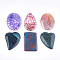 Natural Fire Agate Pendants, Dyed, Mixed Shape, 35~44x29~35x5~7mm, Hole: 1.2mm