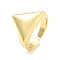Rack Plating Brass Open Cuff Rings, Long-Lasting Plated, Lead Free & Cadmium Free, Real 18K Gold Plated, Inner Diameter: 18mm