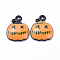 Alloy Enamel Charms, Tiny Pumpkin Jack-O'-Lantern, for Halloween, Orange, 15x12x3mm, Hole: 1mm