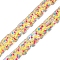 Handmade Bumpy Lampwork Beads Strands, Hand Drawn Beads, with Enamel, Triangular Prism, Yellow, 12x9.5~10x9~9.5mm, Hole: 1mm, about 30pcs/strand, 14.21''(36.1cm)