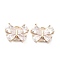 Brass Micro Pave Clear Cubic Zirconia Link Connectors, Long-Lasting Plated, Butterfly, Real 14K Gold Plated, 9.5x12x3mm, Hole: 1.8mm