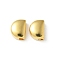 304 Stainless Steel Beads, Ion Plating(IP), Semicircle, Real 18K Gold Plated, 11.5x8.5x5.5mm, Hole: 2mm