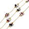 304 Stainless Steel Ball Chains, with Porcelain, Soldered, with Spool, Real 18K Gold Plated, Colorful, 2.5x1x0.3mm
