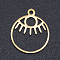 201 Stainless Steel Laser Cut Pendants, Eye, Golden, 17x14.5x1mm, Hole: 1.5mm