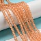Cat Eye Beads Strands, Round, Light Salmon, 4mm, Hole: 0.7mm, about 100~105pcs/strand, 14.37~14.69 inch(36.5~37.3cm)