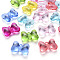 Transparent Acrylic Pendants, Bowknot, Mixed Color, 21x29x10.5mm, Hole: 2.5mm, about 118pcs/500g