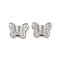 Rack Plating Alloy Beads, Butterfly, Platinum, 9x11x3mm, Hole: 1.2mm