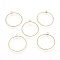 Brass Pendants, Ring, Nickel Free, Real 18K Gold Plated, 28x25x1mm, Hole: 1.5mm