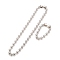 Tarnish Resistant 304 Stainless Steel Ball Chain Necklace & Bracelet Set, Jewelry Set with Ball Chain Connecter Clasp for Women, Stainless Steel Color, 8-5/8 inch(22~62cm), Beads: 10mm