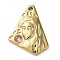 PVD Vacuum Plating 316 Stainless Steel Pendants, with Natural Amethyst, Triangle, Real 18K Gold Plated, 24x18.5x3.5mm, Hole: 1.8mm