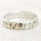 Alloy Finger Rings, Ring with Flower, Silver, US Size 7(17.3mm)