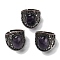 Natural Amethyst Oval Adjustable Rings, Lead Free & Cadmium Free, Red Copper Plated Brass Finger Rings for Women Men, 24.4mm, Inner Diameter: 19.2mm