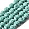 Handmade Porcelain Beads Strands, Spiral Shell, Dark Cyan, 14.5~15x12.5x9mm, Hole: 2mm, about 25pcs/strand, 35.9~36cm
