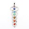Natural & Synthetic Mixed Stone Chakras Big Pendants, with Alloy Findings, Platinum, 58x20x4mm, Hole: 5x8mm