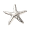 Starfish Brooch, Sea Animal 304 Stainless Steel Pin for Backpack Clothes, Stainless Steel Color, 55.5x60mm