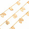 Handmade Brass Link Chains, Soldered, with Spool, Hamsa Hand/Hand of Fatima/Hand of Miriam, Real 18K Gold Plated, 20x1.5x1mm and 3.8x2.5x0.3mm, about 16.4 Feet(5m)/roll
