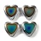 Two Tone Glass Mood Beads, Temperature Sensing Color Changing Beads, Heart, Clear, 11.5x12x5.5mm, Hole: 1.2mm