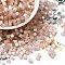 Glass Seed Beads, Imitation Cat Eye, Round Hole, Hexagon, PeachPuff, 3.5x3.8x3.5mm, Hole: 1mm, about 6338pcs/pound