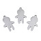 Non-Tarnish 201 Stainless Steel Pendants, Laser Cut, Boy Silhouette Charm, Stainless Steel Color, 18x12x1mm, Hole: 1.4mm