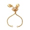 Brass Box Chain Slider Bracelet Making with Cubic Zirconia & Imitation Pearl, with Heart Charms, Real 18K Gold Plated, 4-3/4 inch(12cm), Hole: 1.4mm