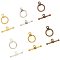 Tibetan Style Toggle Clasps, Mixed Color, 10.8x7.4x1.8cm, 6color/pcs, 150pcs/box