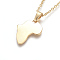304 Stainless Steel Pendant Necklaces, with Cable Chains and Lobster Claw Clasps, Africa Map, Golden, 17.6 inch(44.8cm), 1.5mm