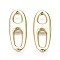 Rack Plating Alloy Links Connectors, Cadmium Free & Lead Free, Oval, Light Gold, 20x8x2mm, Hole: 3mm