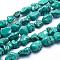 Natural Magnesite Beads Strands, Dyed, Nuggets, Turquoise, 12~17x7~14mm, Hole: 1.5mm, about 15.1 inch(38.5cm)